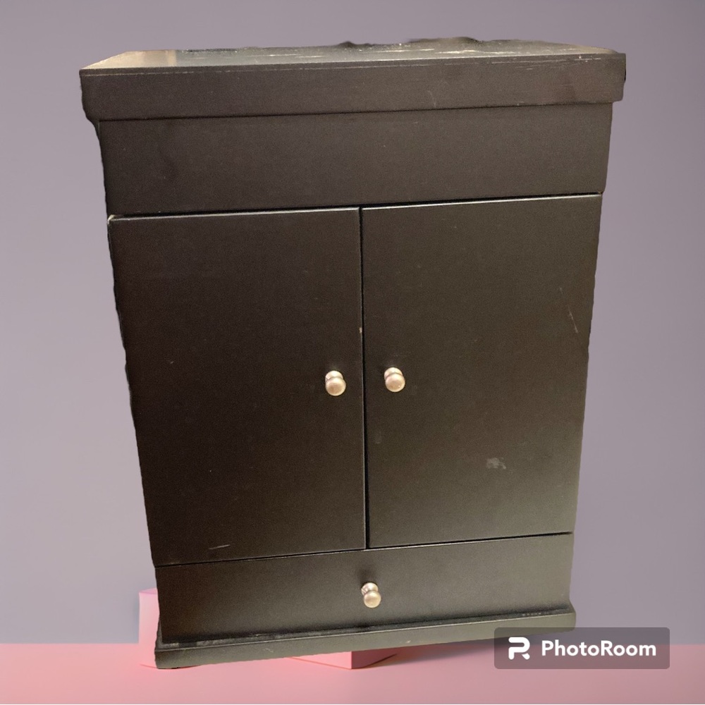 Wood Jewelry Box - Black - NEW